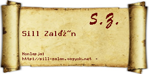 Sill Zalán névjegykártya